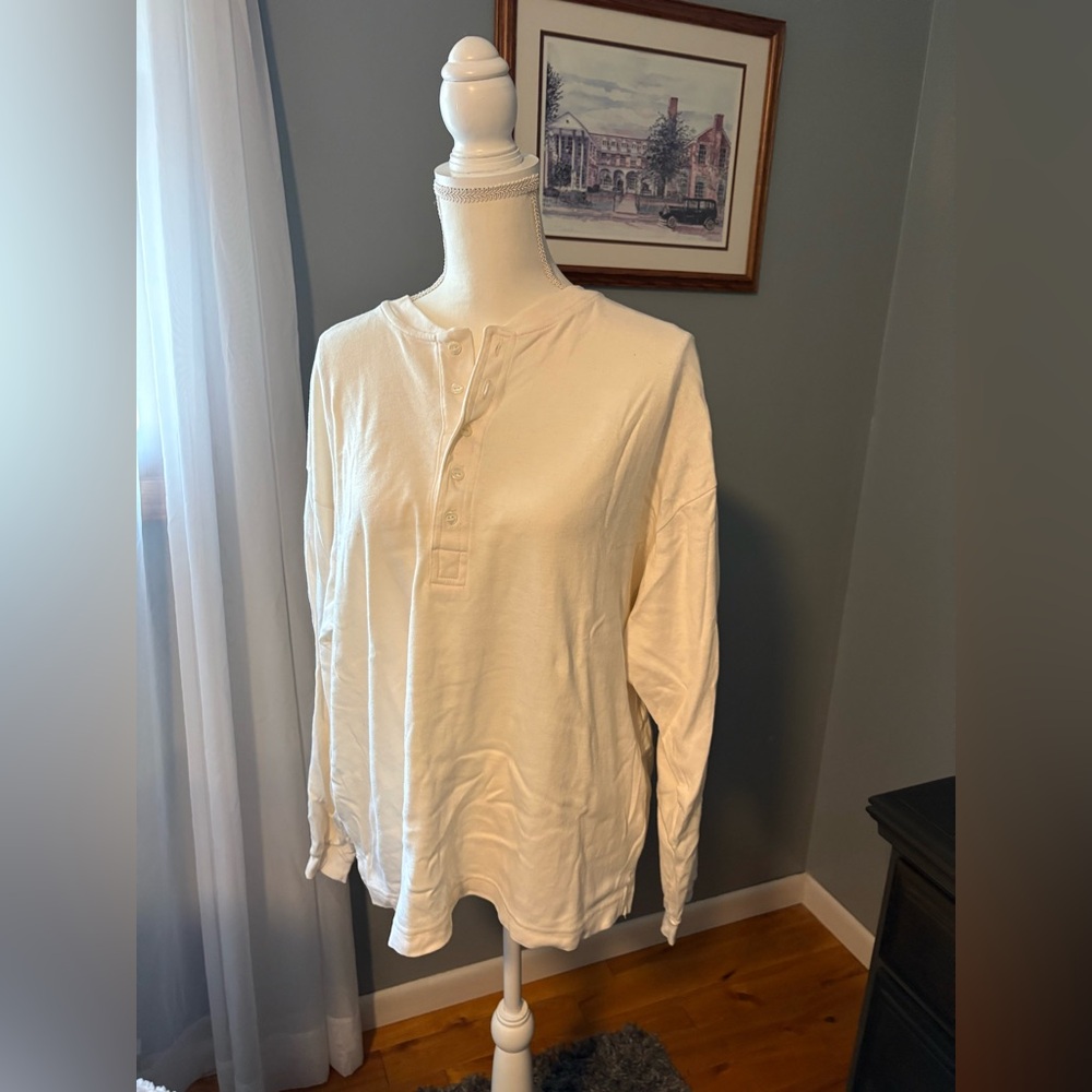 United Colors Of Benetton Off-White Long Sleeve Henley